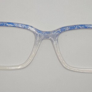 Blue and White with Silver Snowflake Toppers for Magnetic Eyewear such as Pair