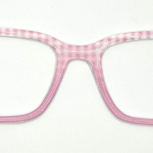 Pretty in Pink Gingham Valentine's Day Magnetic Eyewear Toppers for Glasses such as Pair.