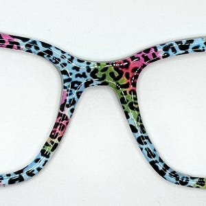 Colorful Cheetah Print magnetic eyewear toppers for glasses such as Pair.