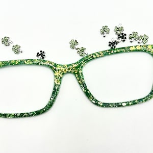 Surmatelas magnétiques à paillettes vertes et dorées pour la Saint-Patrick, par paire.