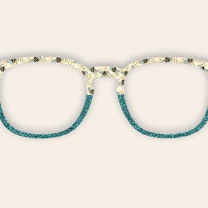 Turquoise Bee Eyewear Topper for Pair Glasses, Nature Inspired Topper Design.