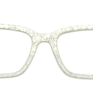 White Soft Glitter I Do or Mr. And Mrs. Magnetic Toppers for Pair Glasses