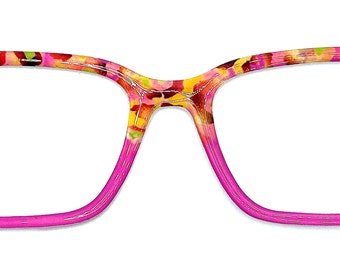 Cheetah Print Magnetic Eyewear Toppers: Pink & Yellow