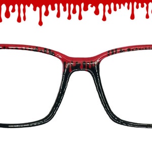 Scary Halloween Bloody Drip Magnetic Toppers for glasses such as Pair Eyewear.