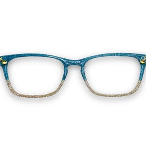 Adornos para gafas Glitter Seashore diseñados para adaptarse a anteojos como Pair.