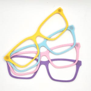 Textured Pastel Color 3D Printed Toppers for Eyewear Such As Pair Glasses.