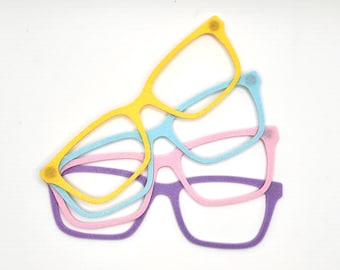 Textured Pastel Color 3D Printed Toppers for Eyewear Such As Pair Glasses.