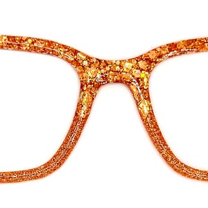Pumpkin Spice Glitter Toppers For Eyewear Such As Pair Glasses.