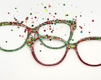 Cindy Who or Mean Grinch Glitter Toppers for Magnetic Eyewear