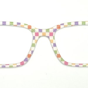 Summer Fun Colorful Checks Magnetic Eyewear Toppers for Glasses Such as Pair.