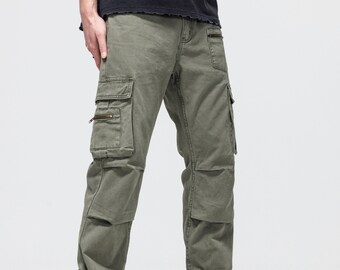 PANTALONI CARGO, Pantaloni streetwear, Pantaloni casual dalla vestibilità dritta e rilassata, abbigliamento perfetto sia per uomo che per donna, abbigliamento casual