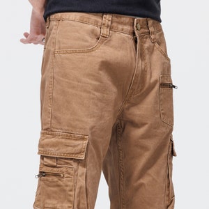 PANTALONES CARGO, Pantalones de calle, Pantalón casual de corte recto y relajado, uso perfecto tanto para hombres como para mujeres, ropa casual imagen 4