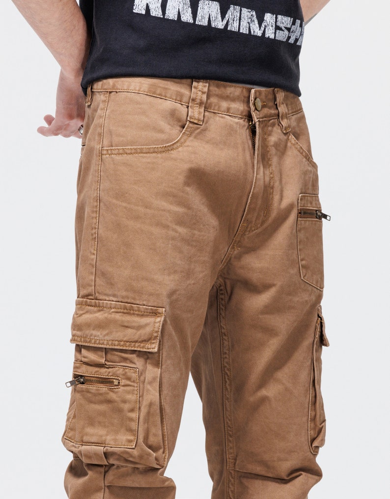 PANTALONES CARGO, Pantalones de calle, Pantalón casual de corte recto y relajado, uso perfecto tanto para hombres como para mujeres, ropa casual imagen 4