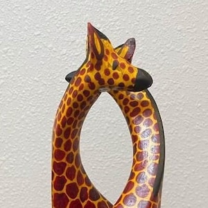 12in Wood | Giraffe Couple | African Art