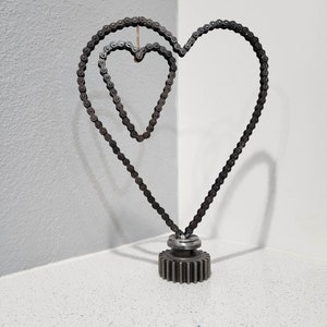 chain metal industrial heart art