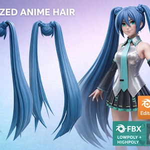 Anime Long Twin Tails Hair
