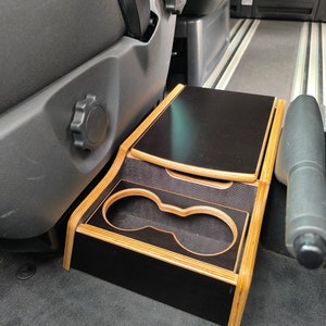 Consola central VW T4 de 14 cm para espacio de almacenamiento en asiento giratorio, bandeja para teléfono móvil y portavasos de 85 mm VW Multivan California Todos los modelos