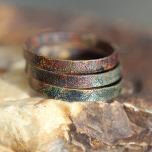 Copper Rings * Stacking Rings * Flame Painted * Autumn Leaf Stacking Ring Set * Flame Painted * Solid Copper* Any Size