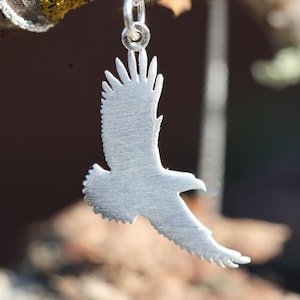 Sterling Silver Eagle Pendant Necklace: Northwoods Talisman, Adjustable Chain