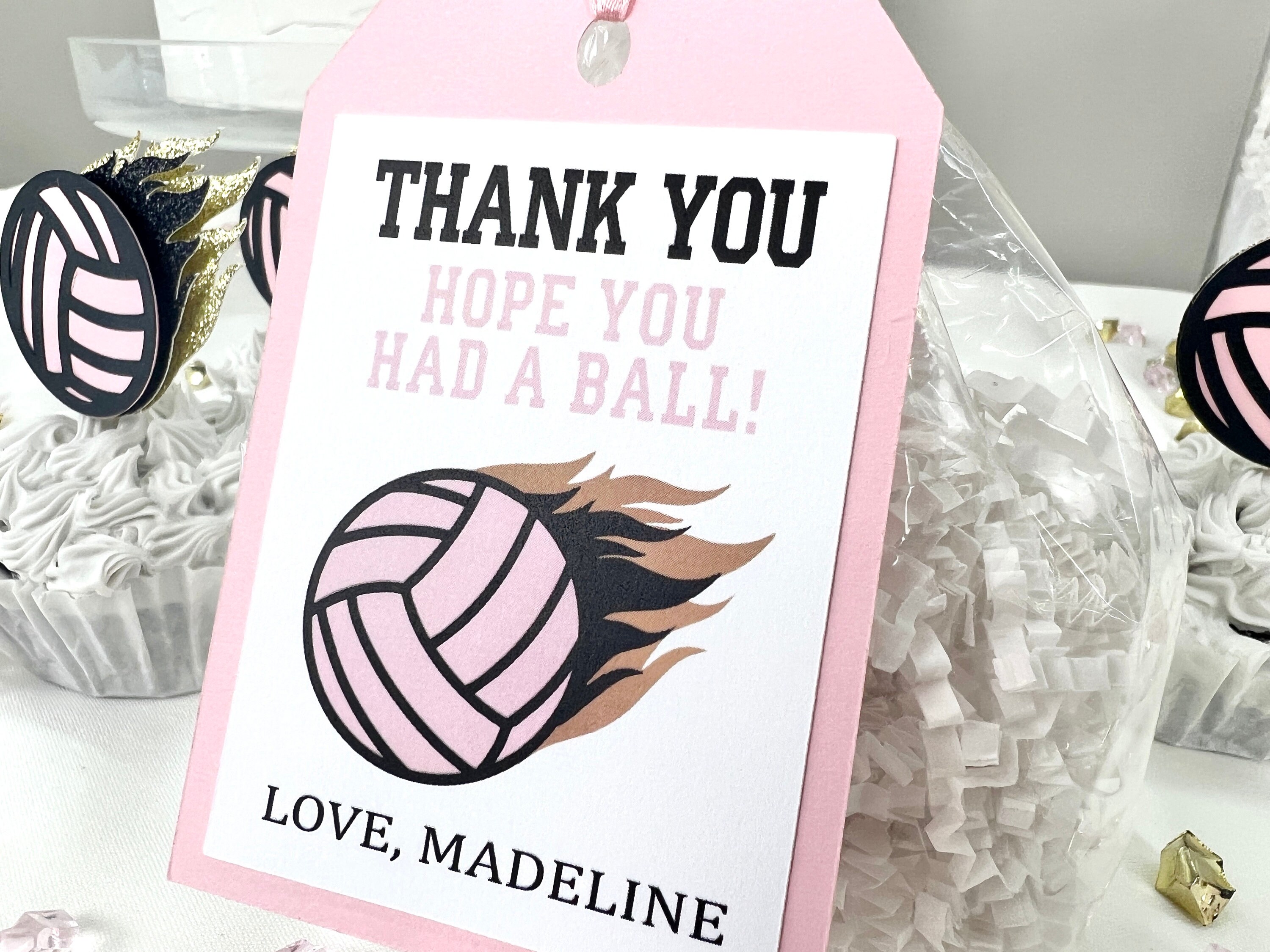 Girls Volleyball Favor Tag Set Girls Volleyball Favors Etsy