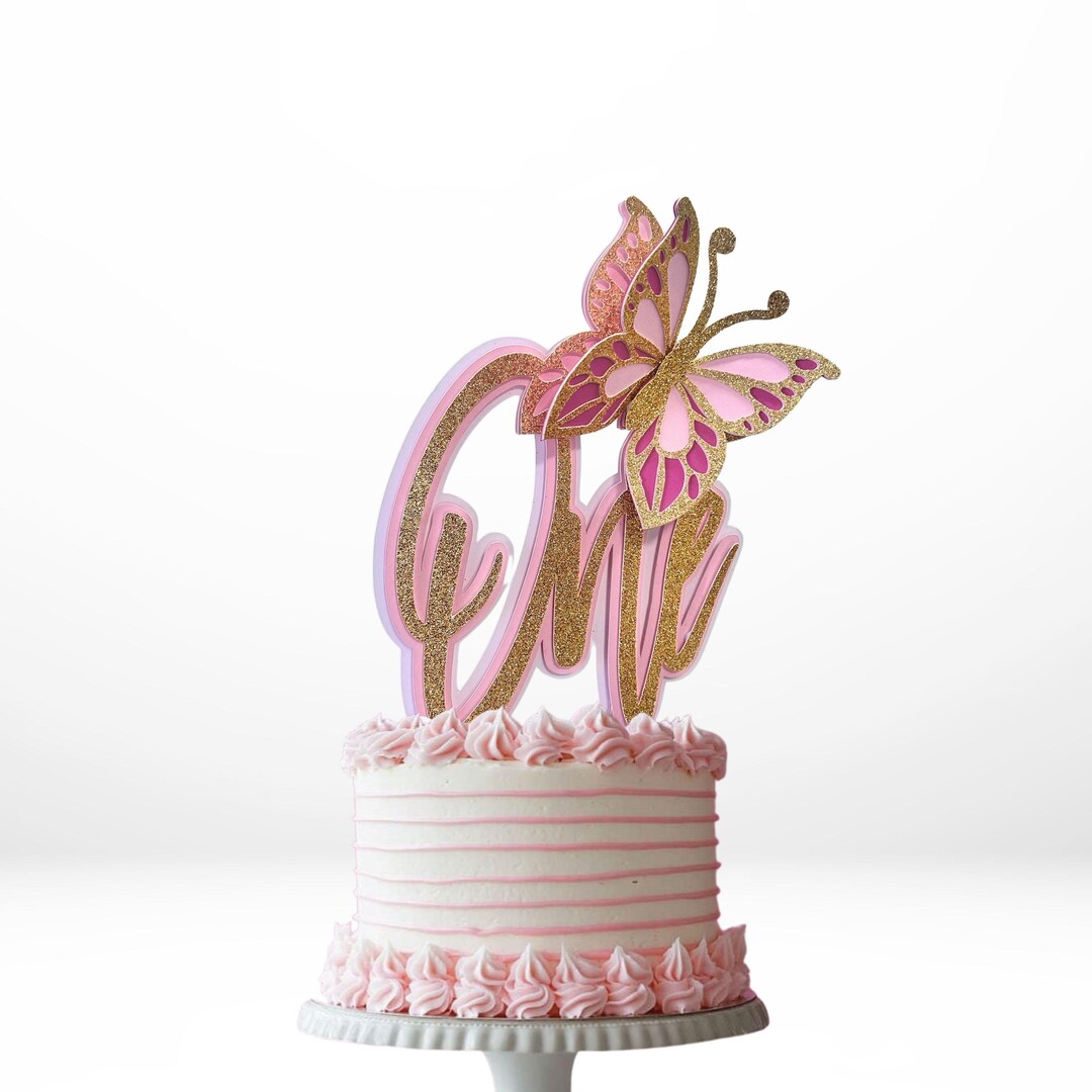 Butterfly Cake Topper – Girls 1st Birthday Party Decoration for Smash ...