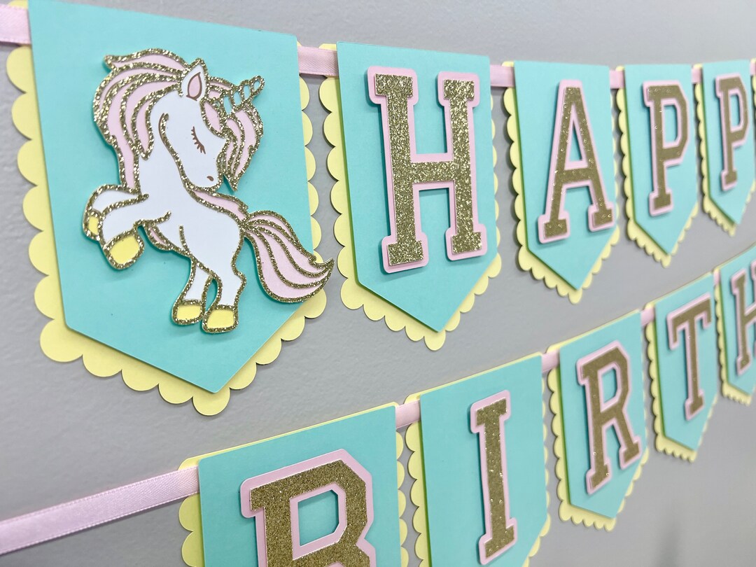 Unicorn Party Banner Unicorn Birthday Banner Unicorn Etsy