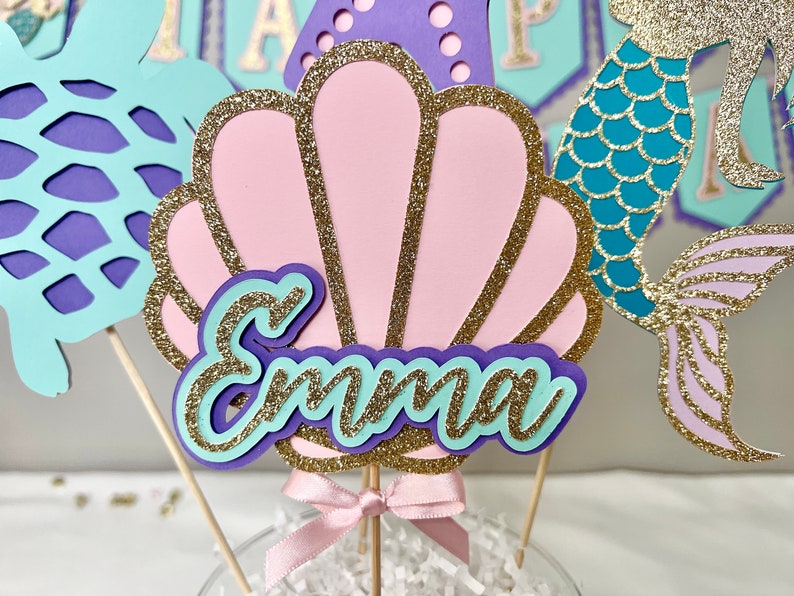 Mermaid Party Centerpiece 4piece Set Mermaid Birthday Centerpiece