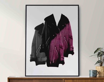 LEDERPELZ Digitale Collage als Printable, digitaler Download Wandkunst, surreale Kunst, Collagenkunst, moderne Kunst, abstraktes Wohndekor