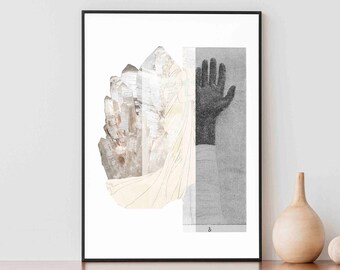 BEAUTY 2 Digitaldruck Wand Kunst surreal, moderne Kunst Frau, mysteriöse Kunst, surreale Kunst, Collage Kunst Original, Boho Wandkunst