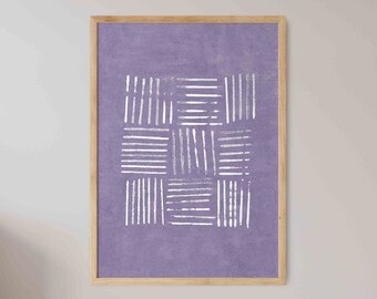 Abstrakte lila Wandkunst, lila Linie Kunst, Lavendel Kunstwerk, Boho-Chic-Wand-Dekor, digitaler Download Wandkunst Trendy, Neutrale Wandkunst