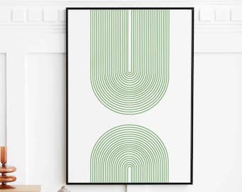 Salbei Minimalist Art Print, Midcentury Moderne Wandkunst, Boho Chic Wanddekor, Digital Download Wandkunst Trendy, Neutrale Wandkunst, Home Decor