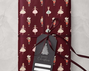 Nussknacker Ballerina Geschenkpapier Weihnachten Süße Illustrationen Weihnachtliches Geschenkpapier Weihnachten Geschenk Geschenke verpacken