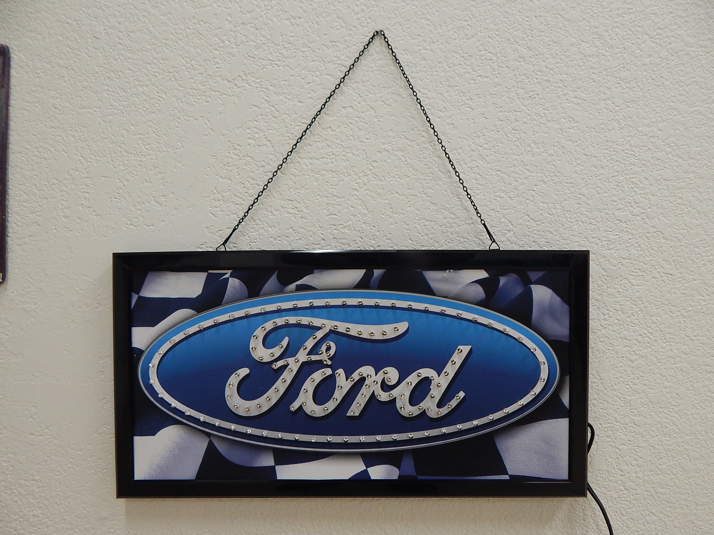 Ford Signs Lettering Lit Framed Vintage Ford Logo LED Car Sign Man Cave Decor Plug In - Etsy
