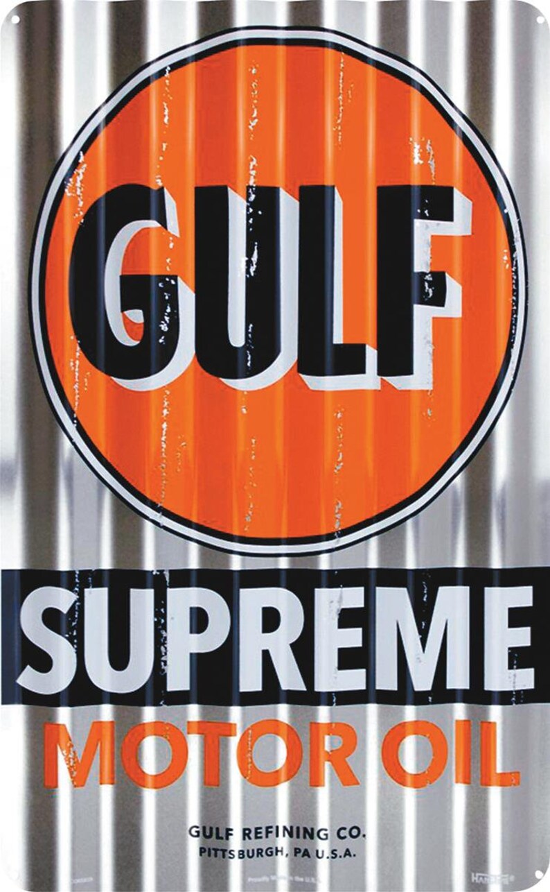 Gulf Supreme Motor Oil Corrugated Metal Sign - Etsy