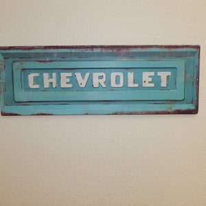 Vintage Chevrolet Truck Tailgate Wall Art Sign