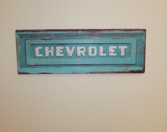 Vintage Chevrolet Truck Tailgate Wall Art Sign