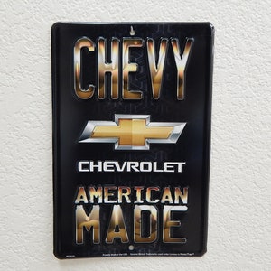 Chevrolet American Made Metal Sign
