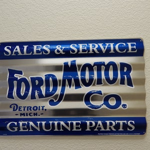 Ford Motor Co Sales & Service Corrugated Aluminum Sign