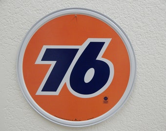 Union 76 Gasoline & Motor Oil Round Metal Sign - 8x8 Inch - Etsy