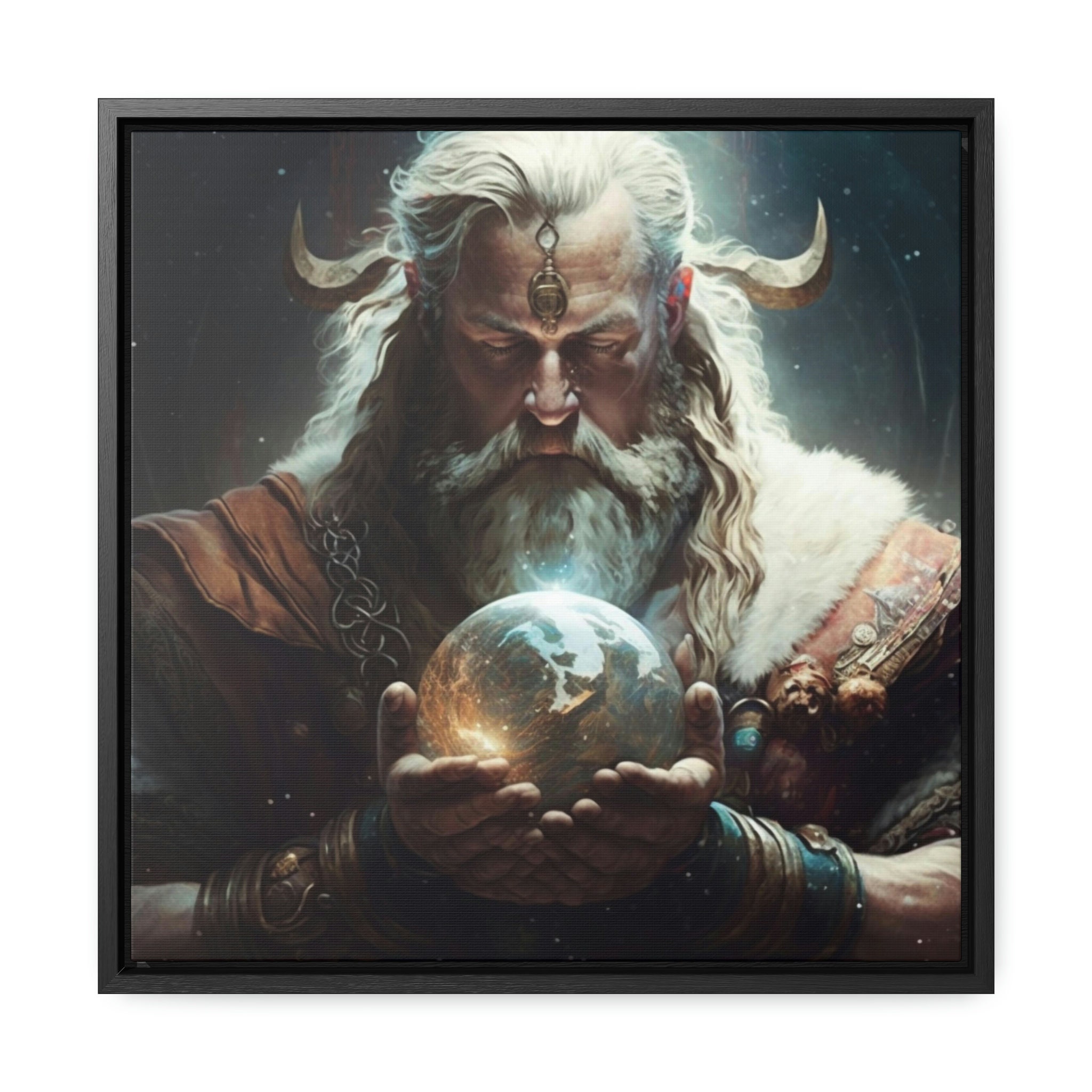 Viking Canvas Wall Art Holding the Earth in His Hands Etsy
