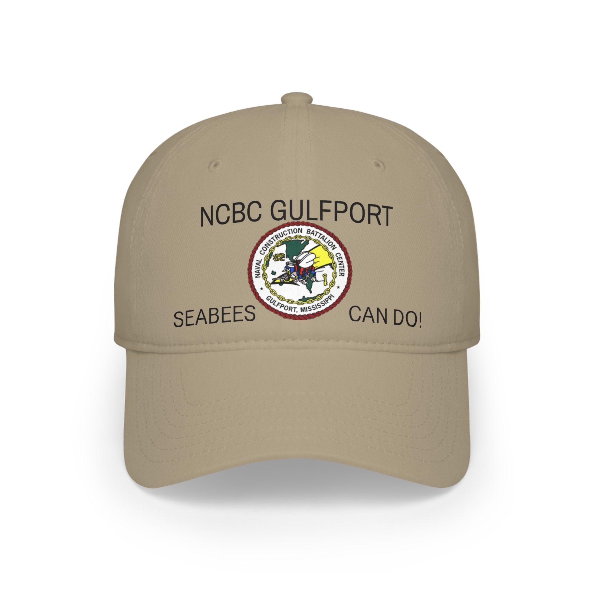 NCBC GULFPORT Seabees Can Do! Logo Low Profile Baseball Cap