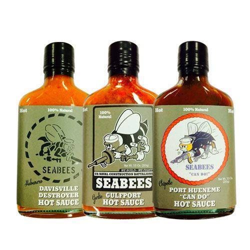 Seabees Hot Sauce 3 Pack, Hot Sauce Fire Team, Davisville Destroyer