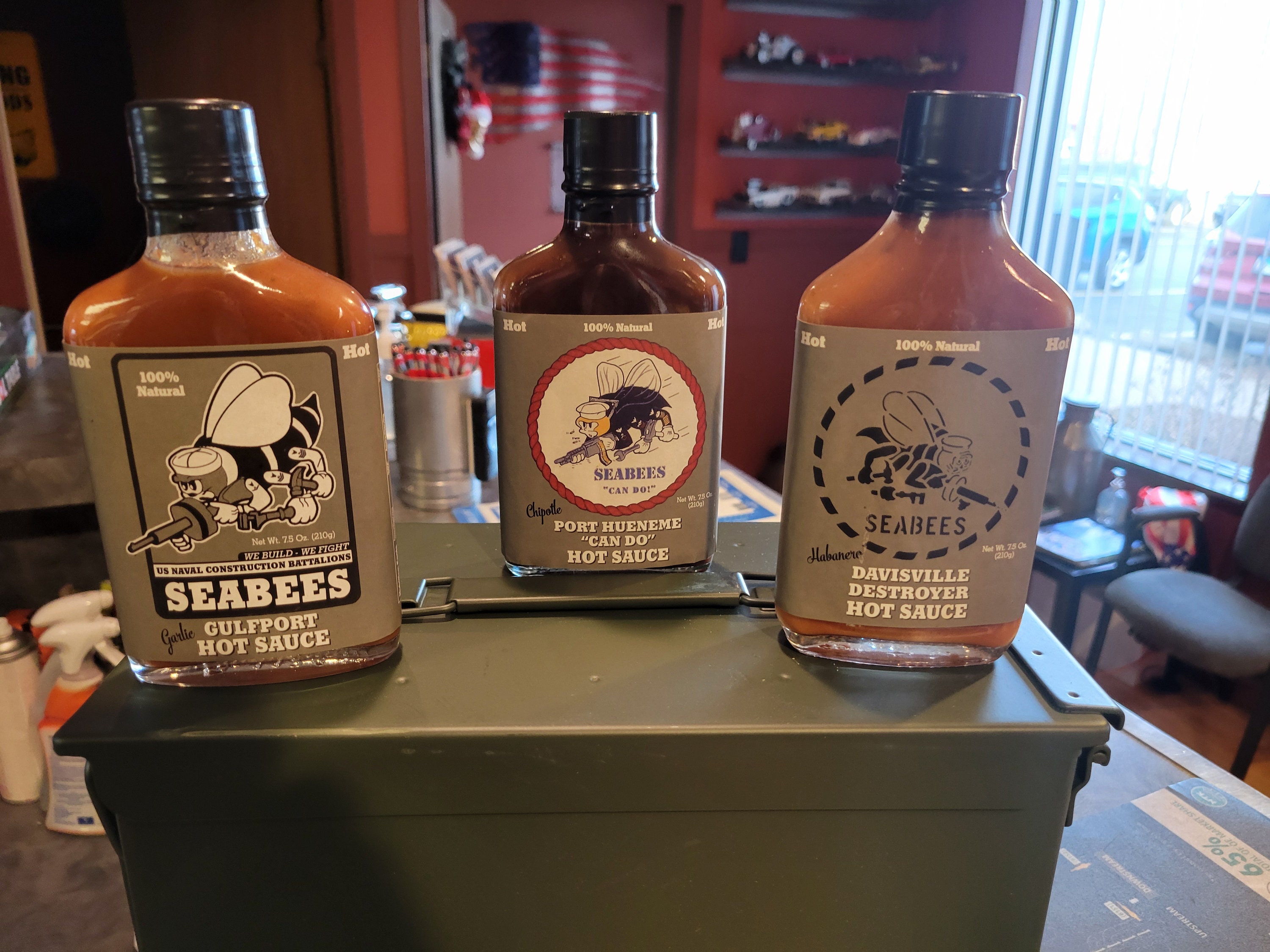 Seabees Hot Sauce 3 Pack, Hot Sauce Fire Team, Davisville Destroyer