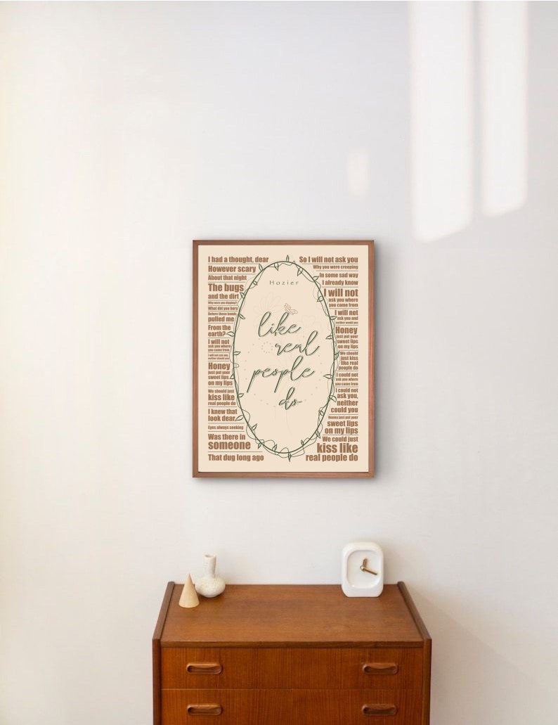 Like Real People Do by Hozier Full Lyrical Poster Etsy