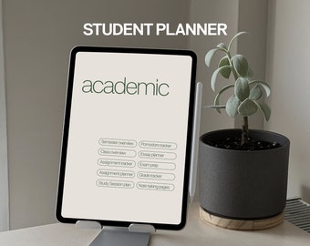 Student Digital Planner | 2023-2024 Planner for GoodNotes, Notability etc. | Minimalist Academic Planner | Monthly, Weekly & Daily Planner