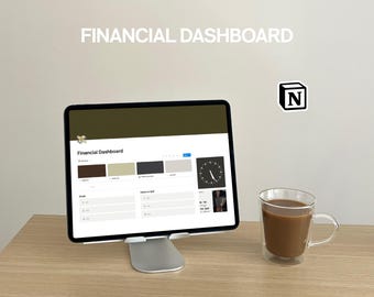 Financial Notion Planner | Finance Notion Template | Simple & Aesthetic Notion Planner | Financial Dashboard for Notion | Finance Tracker