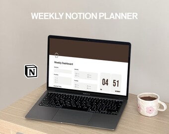 Weekly Notion Planner | Weekly Notion Template | Simple & Aesthetic Notion Planner | Weekly Dashboard for Notion | Productivity Template