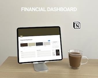 Financial Notion Planner | Finance Notion Template | Simple & Aesthetic Notion Planner | Financial Dashboard for Notion | Finance Tracker