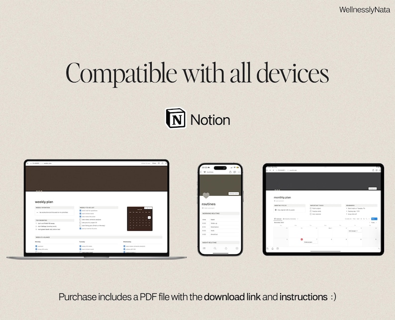 Notion Template | All in One Notion Planner | Simple Notion Planner | Notion Personal Agenda | Digital Planner | Ultimate Notion Calendar image 9