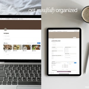 "get mindfully organized" recipes page and productivity stack